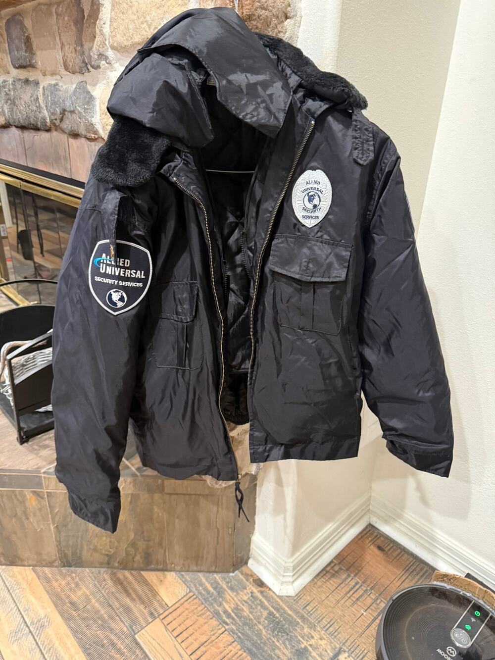 National Patrol Allied Universal Security Jacket Hooded Insulated Liner Black